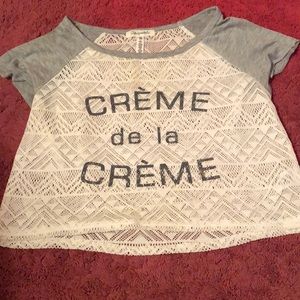 Graphic Lace Crop Top